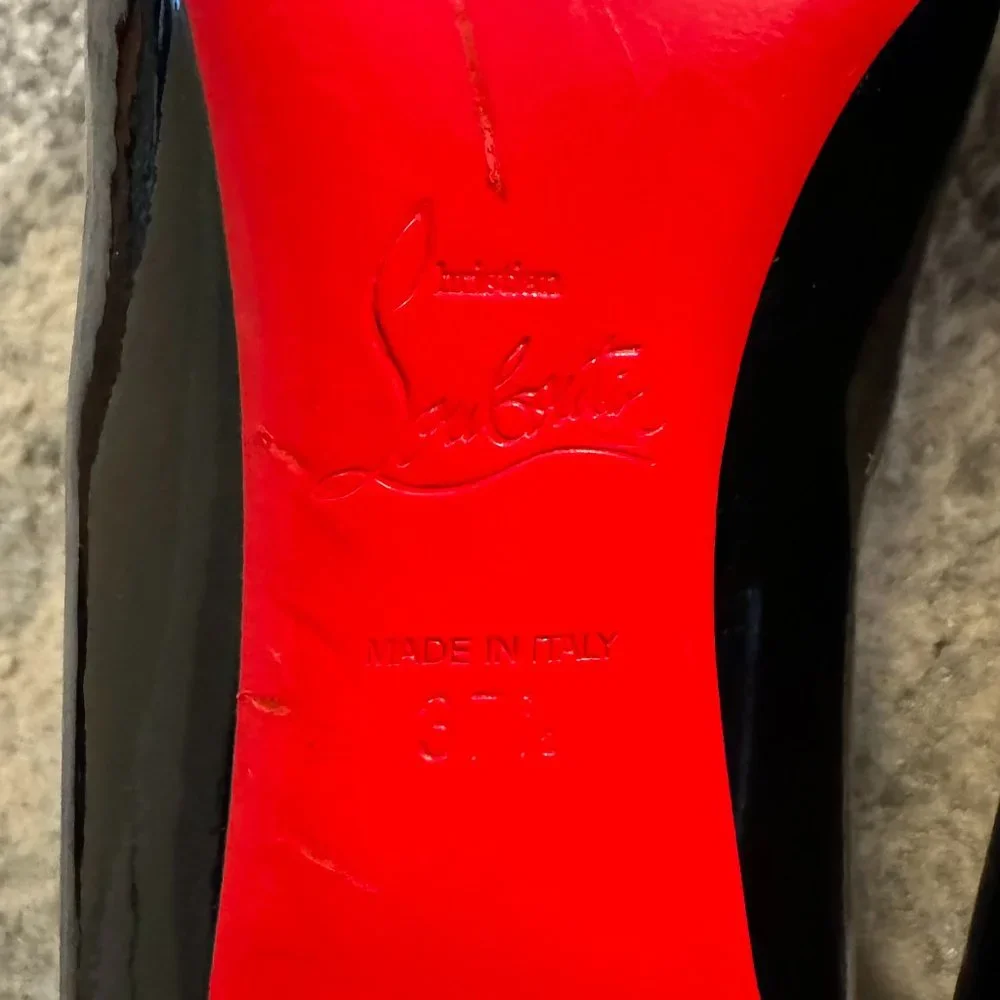 Christian Louboutin Black Patent Pointed Toe Pumps - Picture 2 of 8